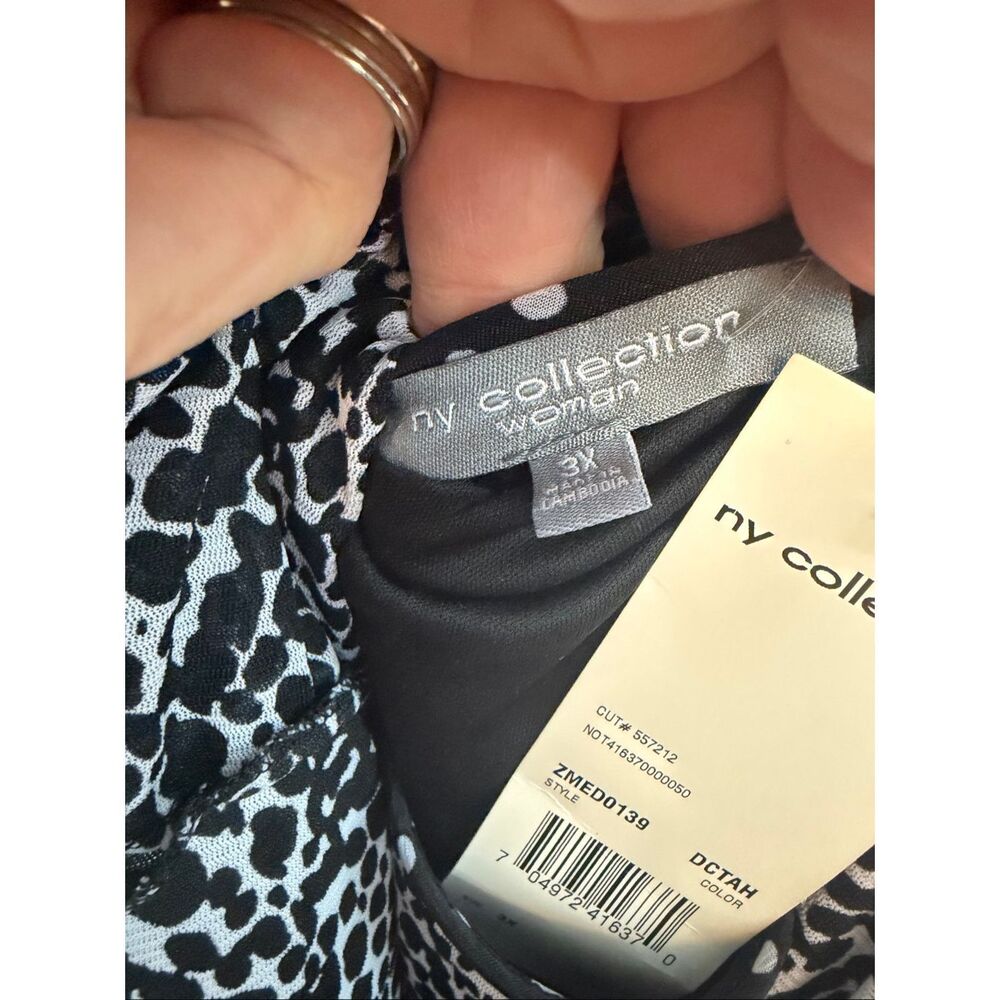NY Collection Animal Print Tiered Sleeveless Maxi Dress Women’s Plus Size 3X NEW - Picture 7 of 7